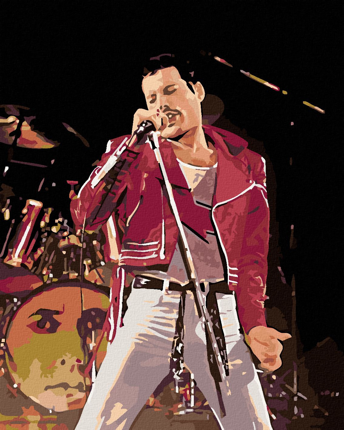 zuty Malování podle čísel - FREDDIE NA PÓDIU - Rozměr: 40x50 cm, Rámování: Varianta: vypnuté plátno na rám - obrázek 1