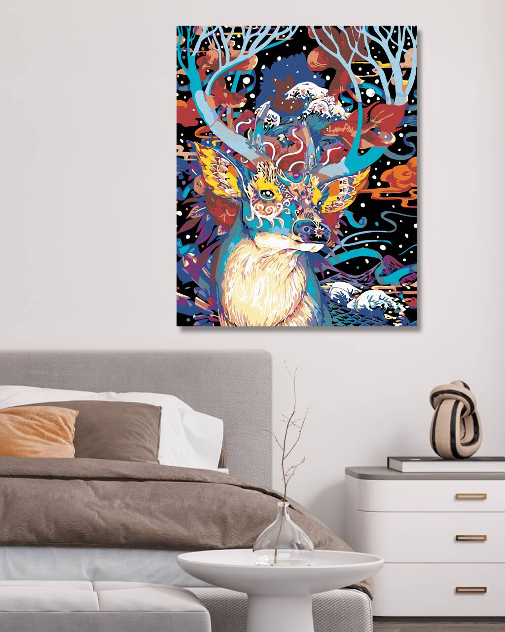 zuty Malování podle čísel - BAREVNÝ JELEN I - Rozměr: 40x50 cm, Rámování: Varianta: vypnuté plátno na rám - obrázek 5