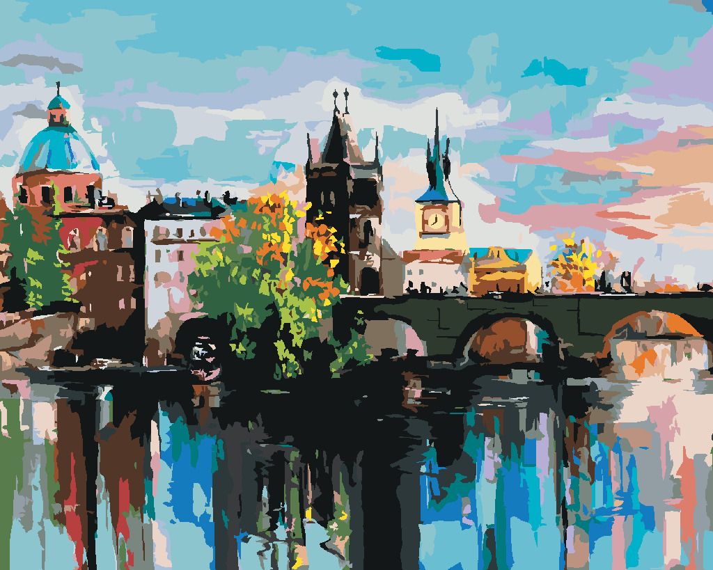 zuty Malování podle čísel - BAREVNÝ KARLŮV MOST - Rozměr: 40x50 cm, Rámování: Varianta: vypnuté plátno na rám - obrázek 6