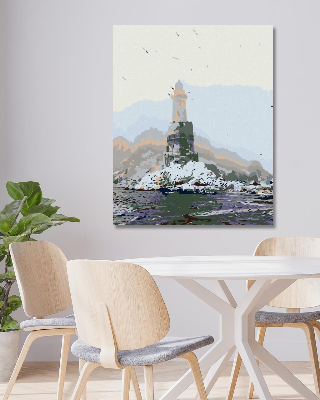 zuty Malování podle čísel - MAJÁK V MLZE - Rozměr: 40x50 cm, Rámování: Varianta: vypnuté plátno na rám - obrázek 9
