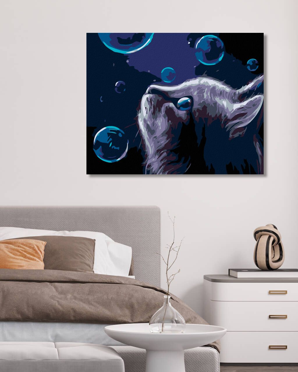 zuty Malování podle čísel - KOČKA A BUBLINY V NOCI - Rozměr: 40x50 cm, Rámování: Varianta: vypnuté plátno na rám - obrázek 10
