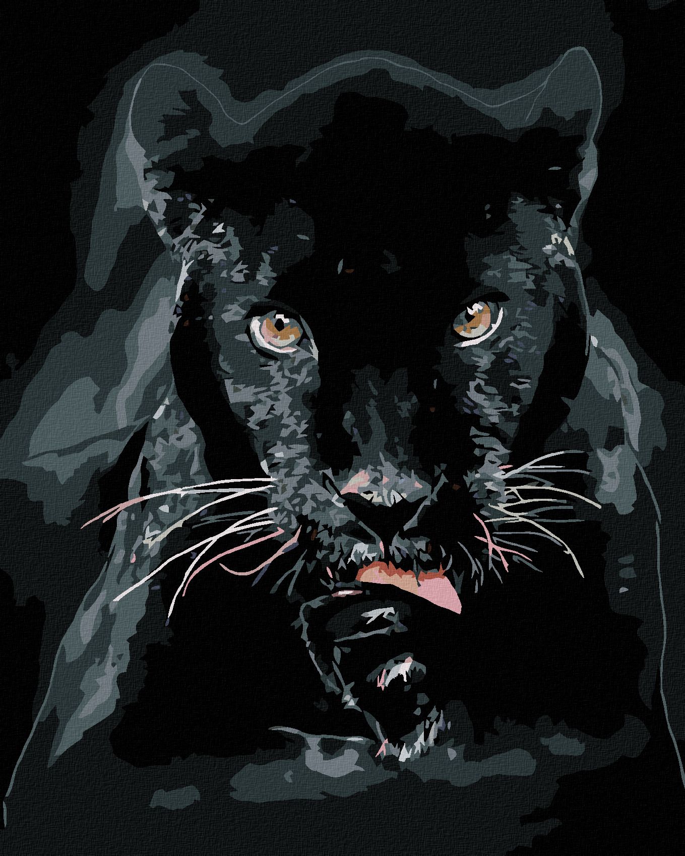 zuty Malování podle čísel - ČERNÁ PUMA - Rozměr: 40x50 cm, Rámování: Varianta: bez rámu a bez vypnutí plátna - obrázek 1