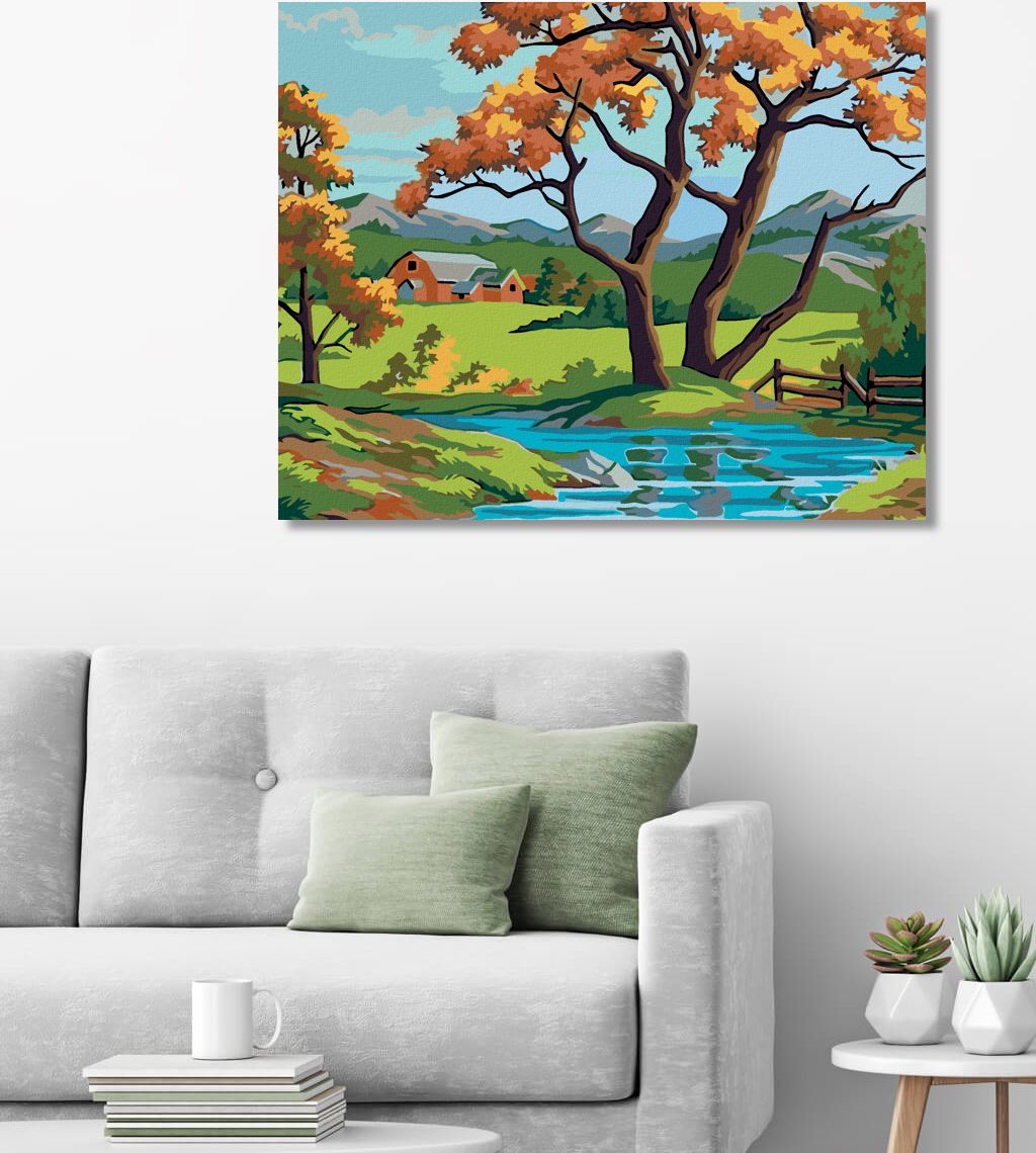 zuty Malování podle čísel - STROM U POTŮČKU - Rozměr: 40x50 cm, Rámování: Varianta: vypnuté plátno na rám - obrázek 3