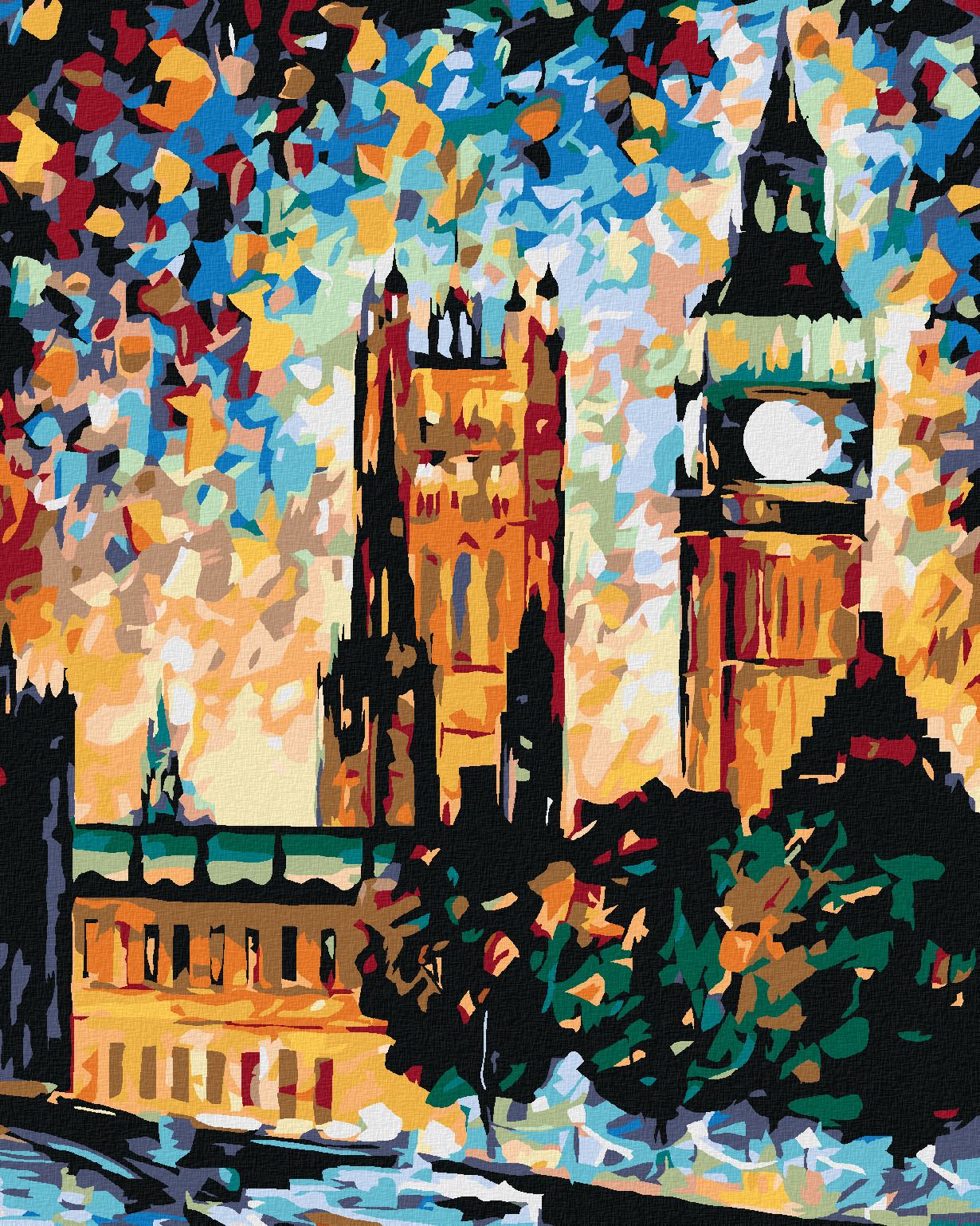 zuty Malování podle čísel - BIG BEN V BARVÁCH - Rozměr: 40x50 cm, Rámování: Varianta: vypnuté plátno na rám - obrázek 1