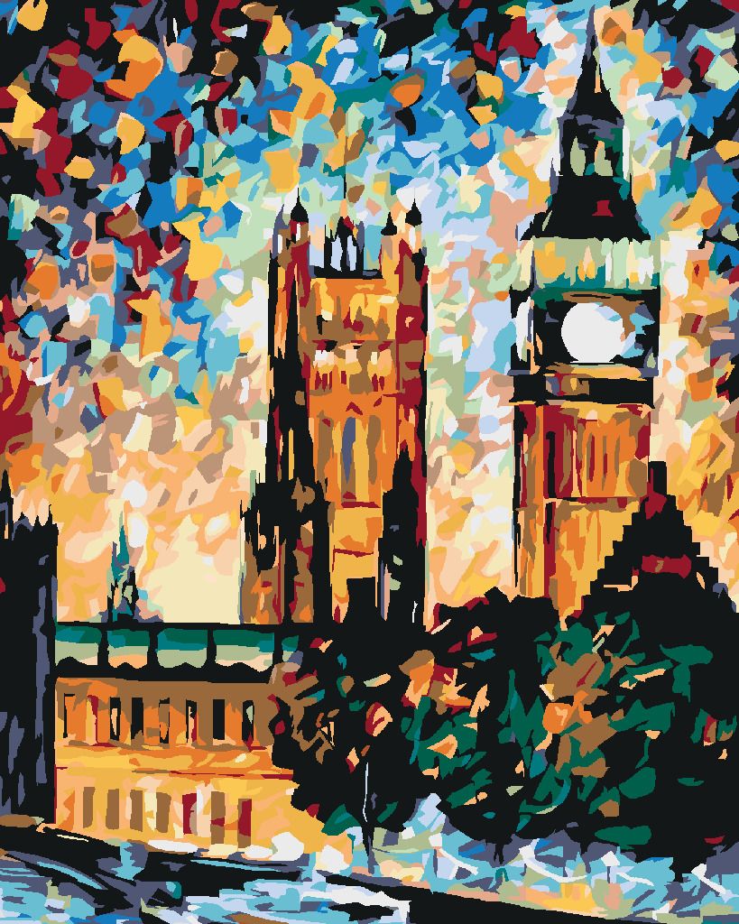 zuty Malování podle čísel - BIG BEN V BARVÁCH - Rozměr: 40x50 cm, Rámování: Varianta: vypnuté plátno na rám - obrázek 2