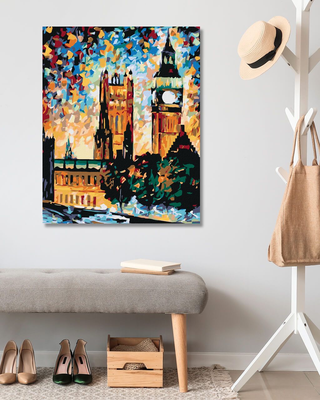 zuty Malování podle čísel - BIG BEN V BARVÁCH - Rozměr: 40x50 cm, Rámování: Varianta: vypnuté plátno na rám - obrázek 3