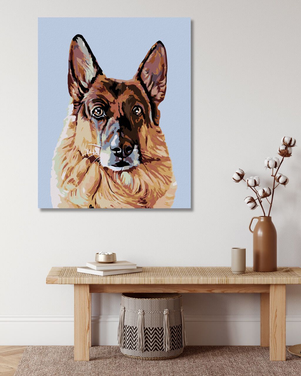 zuty Malování podle čísel - HLEDÍCÍ NĚMECKÝ OVČÁK - Rozměr: 40x50 cm, Rámování: Varianta: vypnuté plátno na rám - obrázek 6