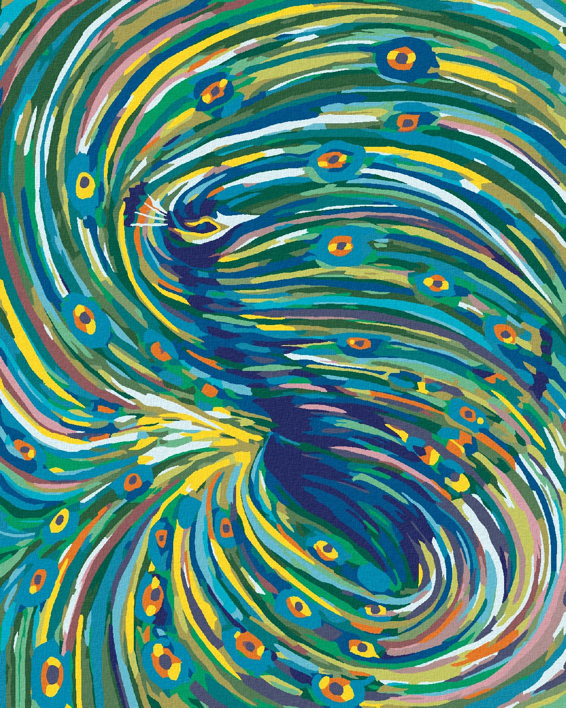 zuty Malování podle čísel - BAREVNÝ PÁV - Rozměr: 40x50 cm, Rámování: Varianta: vypnuté plátno na rám - obrázek 1