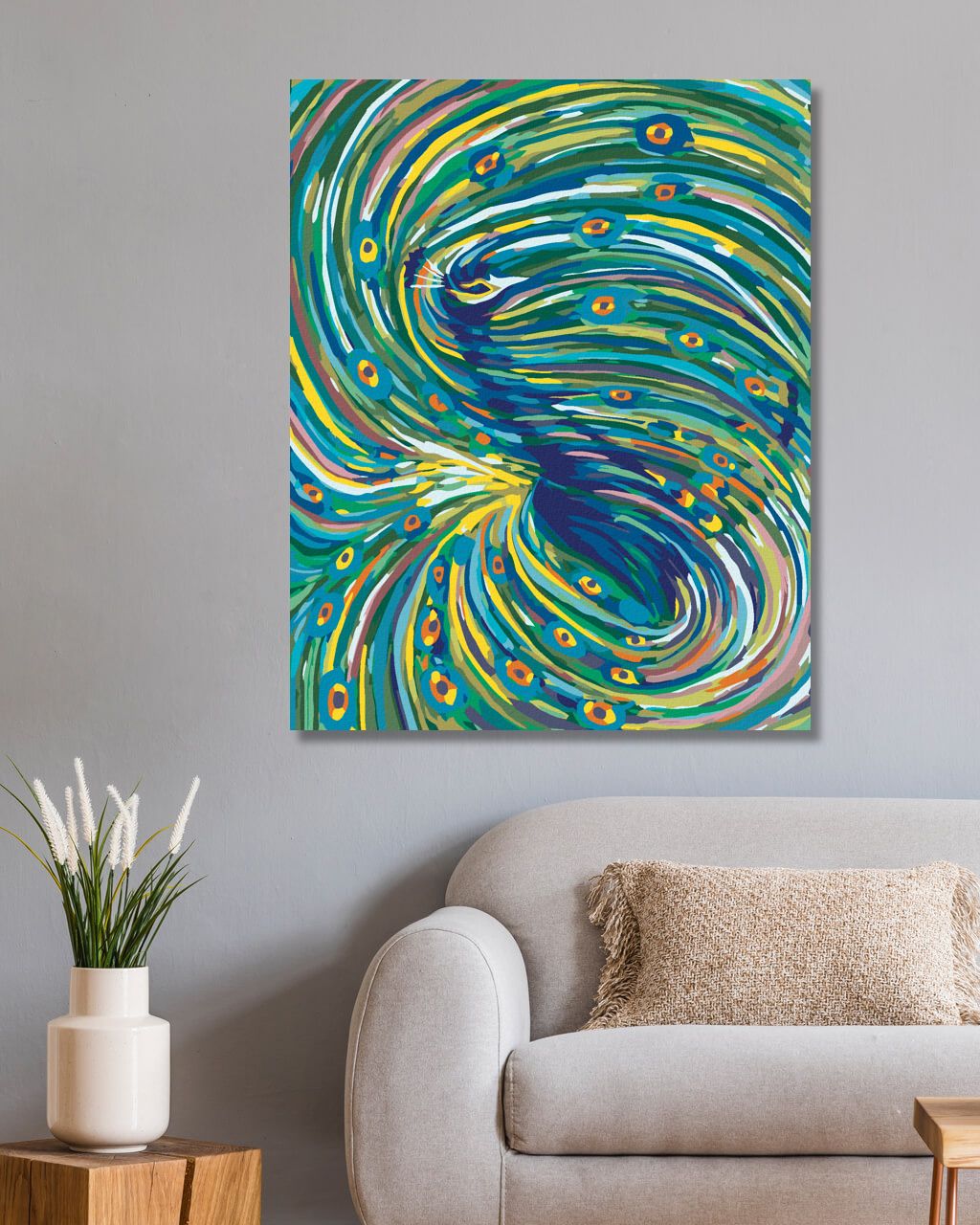 zuty Malování podle čísel - BAREVNÝ PÁV - Rozměr: 40x50 cm, Rámování: Varianta: vypnuté plátno na rám - obrázek 9