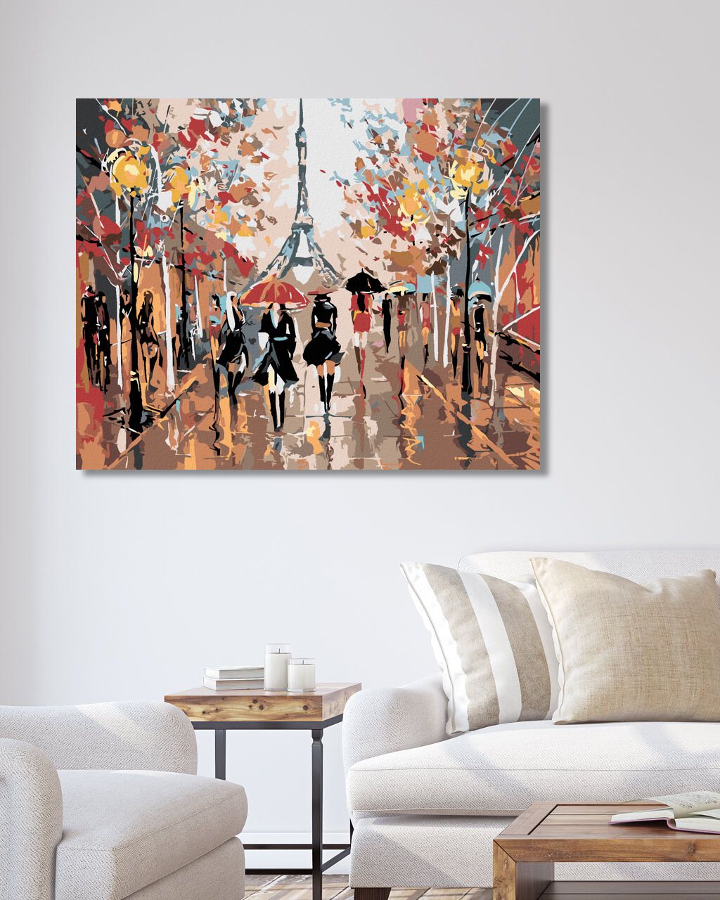 zuty Malování podle čísel - RUŠNÁ ULICE A EIFFELOVA VĚŽ - Rozměr: 40x50 cm, Rámování: Varianta: vypnuté plátno na rám - obrázek 5