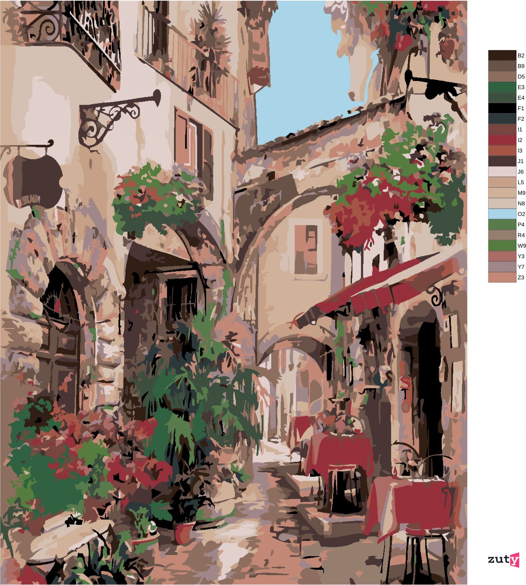 zuty Malování podle čísel - ITALSKÁ ULIČKA - Rozměr: 40x50 cm, Rámování: Varianta: vypnuté plátno na rám - obrázek 10