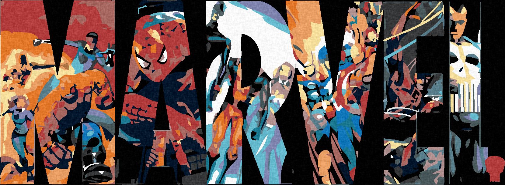 zuty Malování podle čísel - MARVEL - Rozměr: 40x50 cm, Rámování: Varianta: vypnuté plátno na rám - obrázek 1
