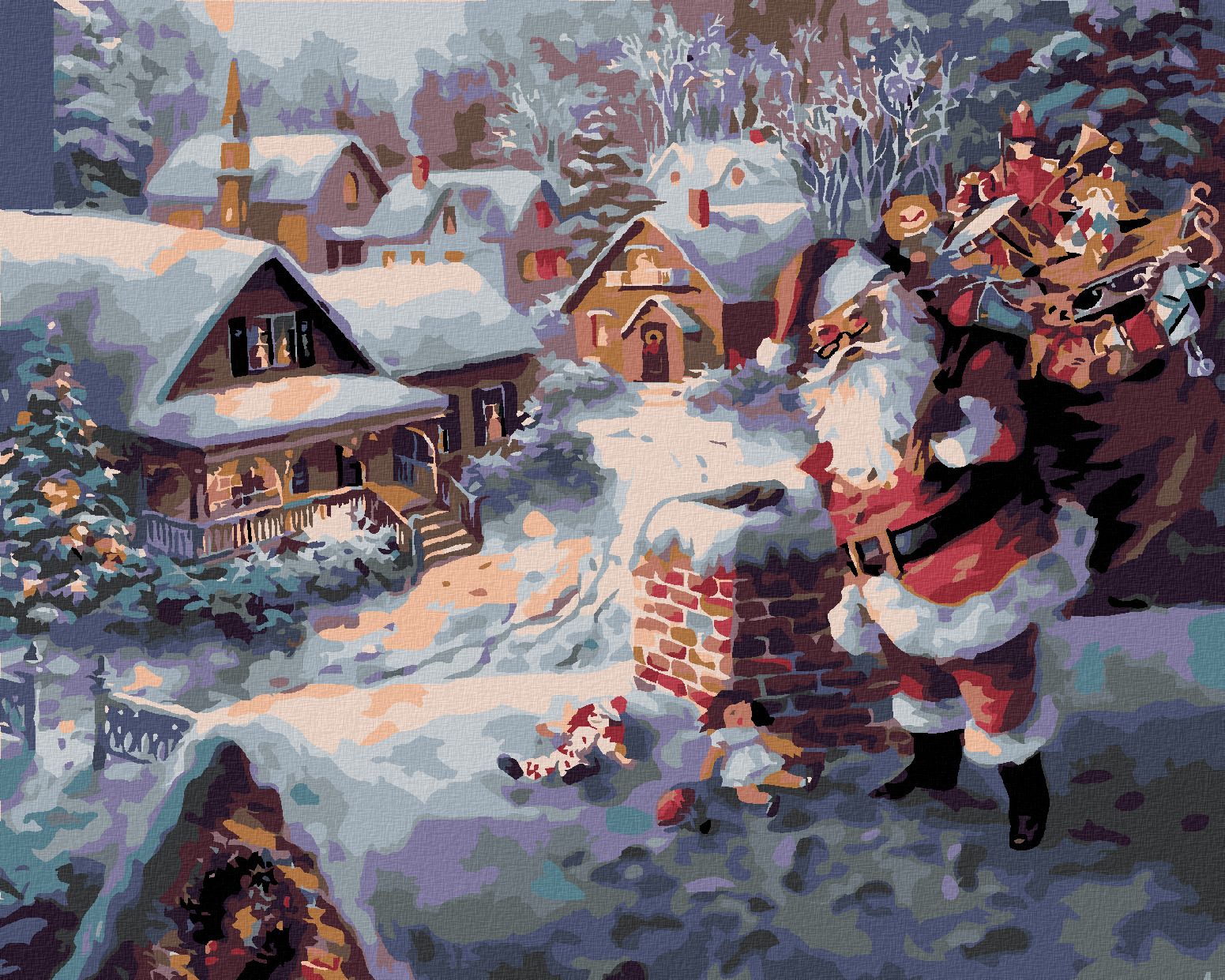 zuty Malování podle čísel - SANTA CLAUS S DÁRKY - Rozměr: 40x50 cm, Rámování: Varianta: vypnuté plátno na rám - obrázek 1