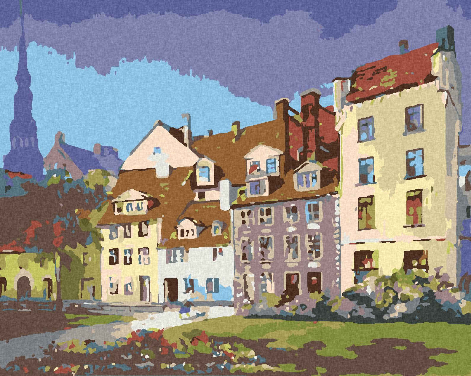 zuty Malování podle čísel - ŘADOVÉ DOMKY - Rozměr: 40x50 cm, Rámování: Varianta: bez rámu a bez vypnutí plátna - obrázek 1