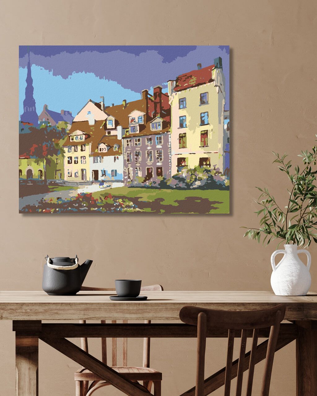 zuty Malování podle čísel - ŘADOVÉ DOMKY - Rozměr: 40x50 cm, Rámování: Varianta: bez rámu a bez vypnutí plátna - obrázek 3
