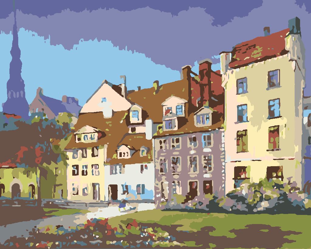 zuty Malování podle čísel - ŘADOVÉ DOMKY - Rozměr: 40x50 cm, Rámování: Varianta: bez rámu a bez vypnutí plátna - obrázek 8