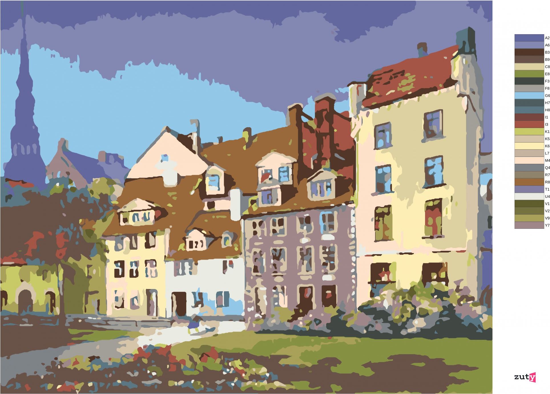 zuty Malování podle čísel - ŘADOVÉ DOMKY - Rozměr: 40x50 cm, Rámování: Varianta: vypnuté plátno na rám - obrázek 10