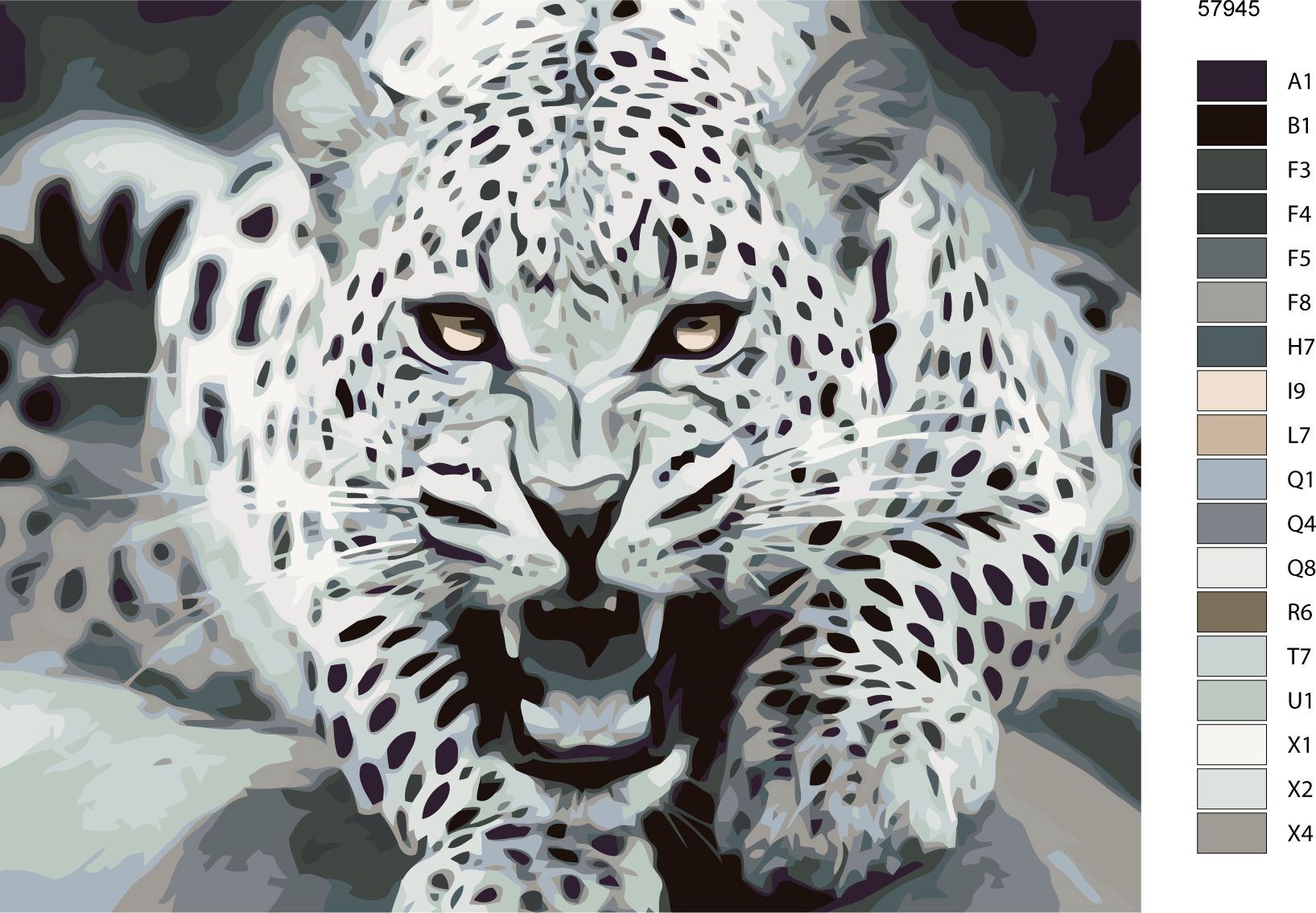 zuty Malování podle čísel - ČERNOBÍLÝ LEOPARD - Rozměr: 40x50 cm, Rámování: Varianta: bez rámu a bez vypnutí plátna - obrázek 14