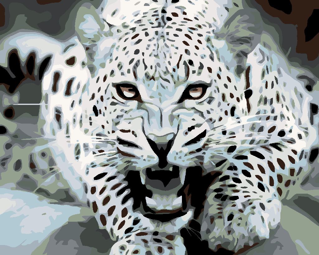 zuty Malování podle čísel - ČERNOBÍLÝ LEOPARD - Rozměr: 40x50 cm, Rámování: Varianta: vypnuté plátno na rám - obrázek 6