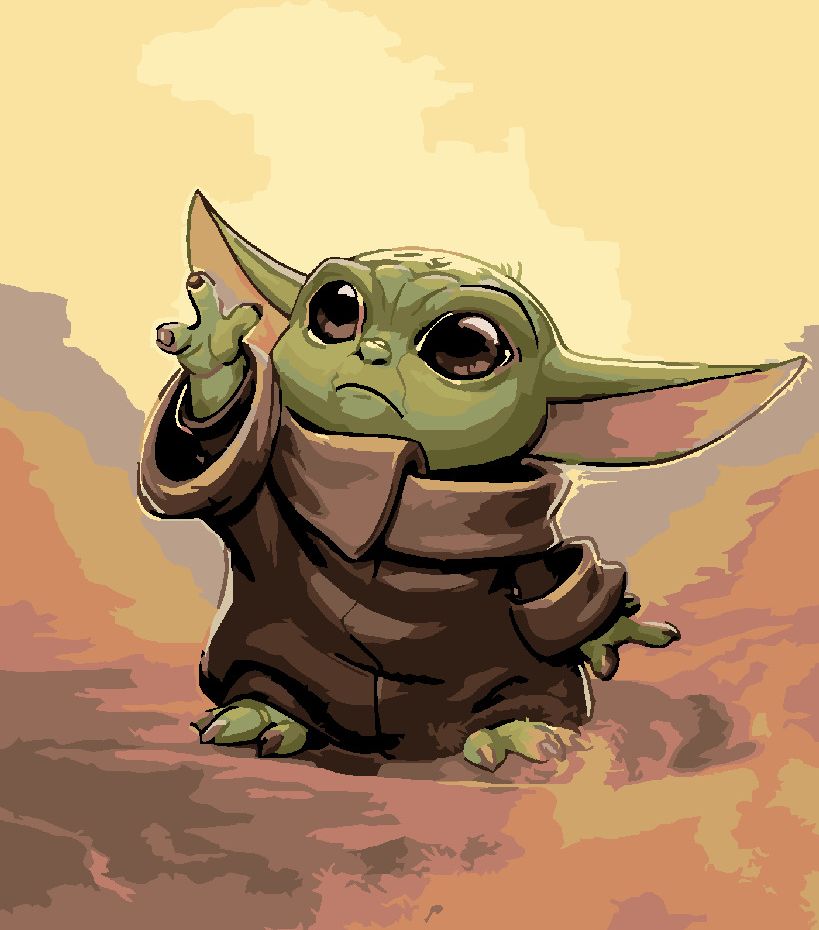 zuty Malování podle čísel - BABY YODA - Rozměr: 40x50 cm, Rámování: Varianta: bez rámu a bez vypnutí plátna - obrázek 10