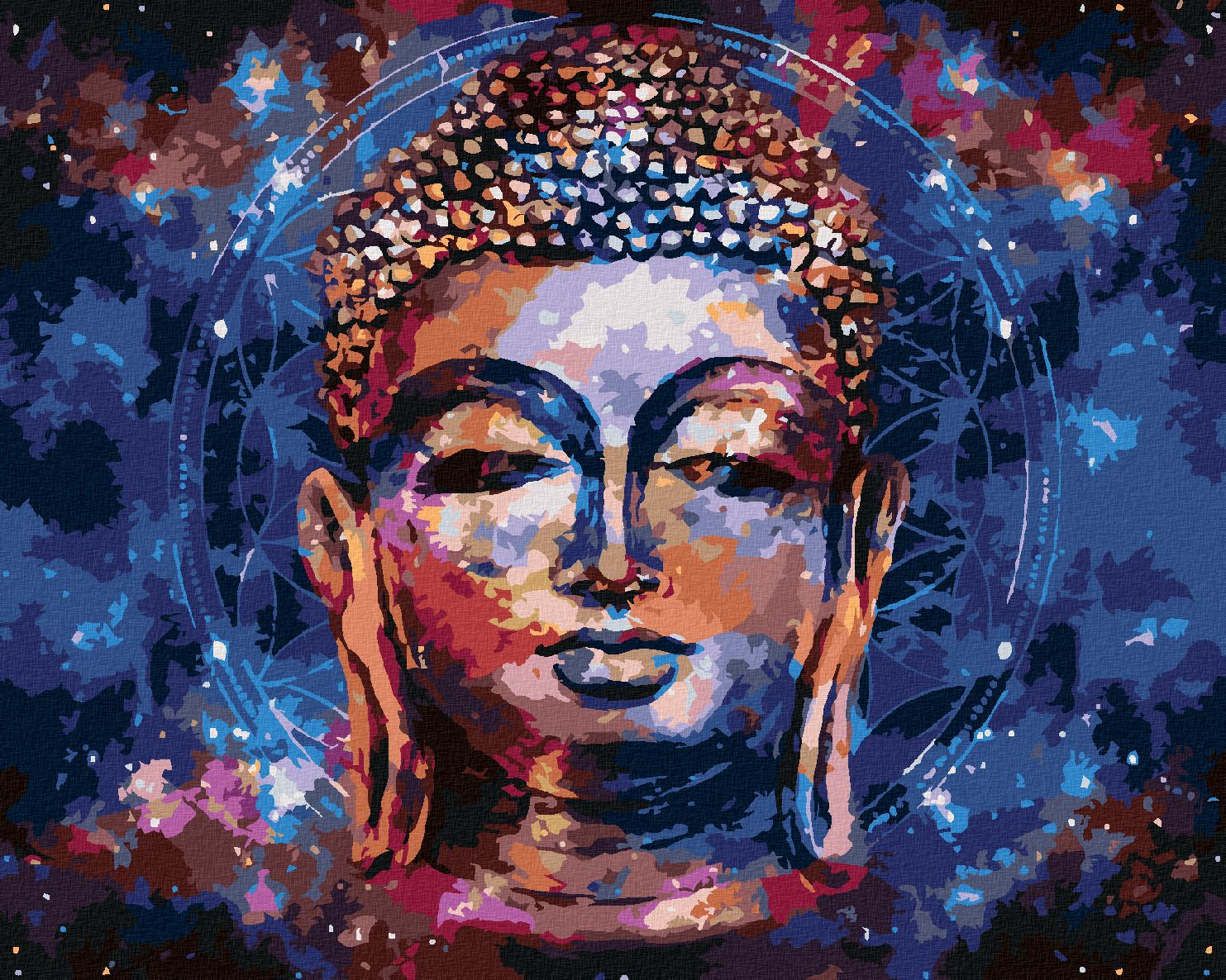 zuty Malování podle čísel - HVĚZDNÝ BUDDHA II - Rozměr: 40x50 cm, Rámování: Varianta: vypnuté plátno na rám - obrázek 1
