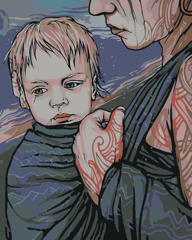 zuty Malování podle čísel - MATKA SE SYNEM - Rozměr: 40x50 cm, Rámování: Varianta: vypnuté plátno na rám - obrázek 4