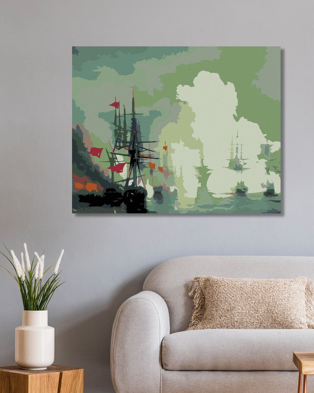 zuty Malování podle čísel - LODĚ V MLZE - Rozměr: 40x50 cm, Rámování: Varianta: vypnuté plátno na rám - obrázek 7