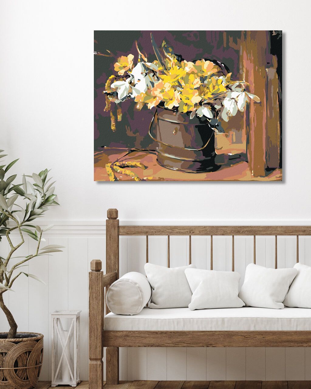 zuty Malování podle čísel - LUČNÍ KVÍTÍ V KYBLÍKU - Rozměr: 40x50 cm, Rámování: Varianta: bez rámu a bez vypnutí plátna - obrázek 8