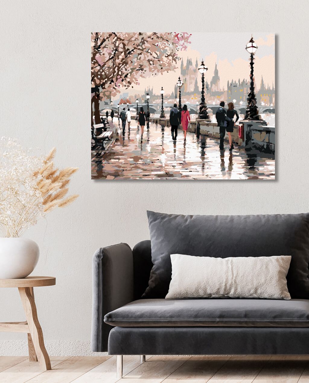 zuty Malování podle čísel - SAKURY V PRAZE (RICHARD MACNEIL) - Rozměr: 40x50 cm, Rámování: Varianta: vypnuté plátno na rám - obrázek 8