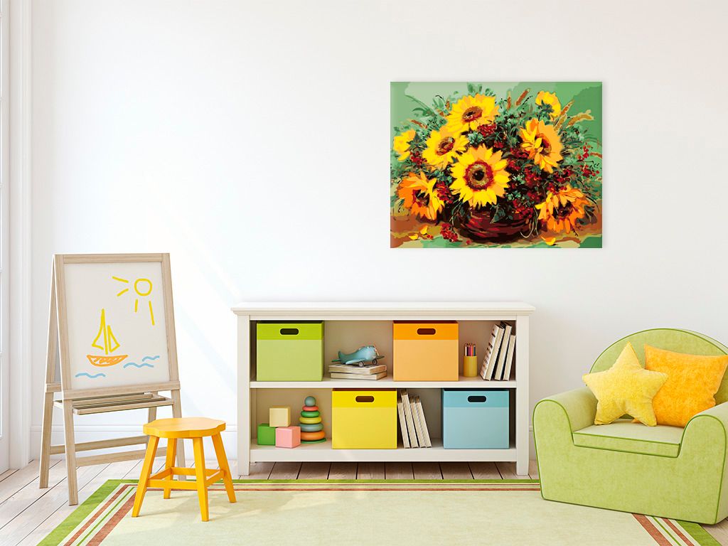 zuty Malování podle čísel - KRÁSNÉ ŽLUTÉ SLUNEČNICE - Rozměr: 40x50 cm, Rámování: Varianta: vypnuté plátno na rám - obrázek 10