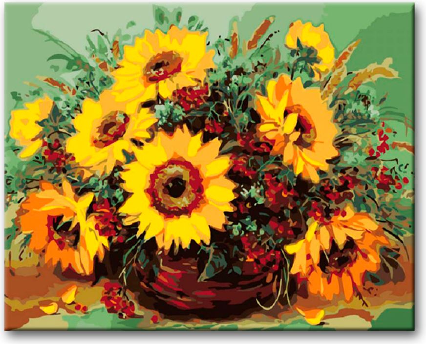 zuty Malování podle čísel - KRÁSNÉ ŽLUTÉ SLUNEČNICE - Rozměr: 40x50 cm, Rámování: Varianta: vypnuté plátno na rám - obrázek 16