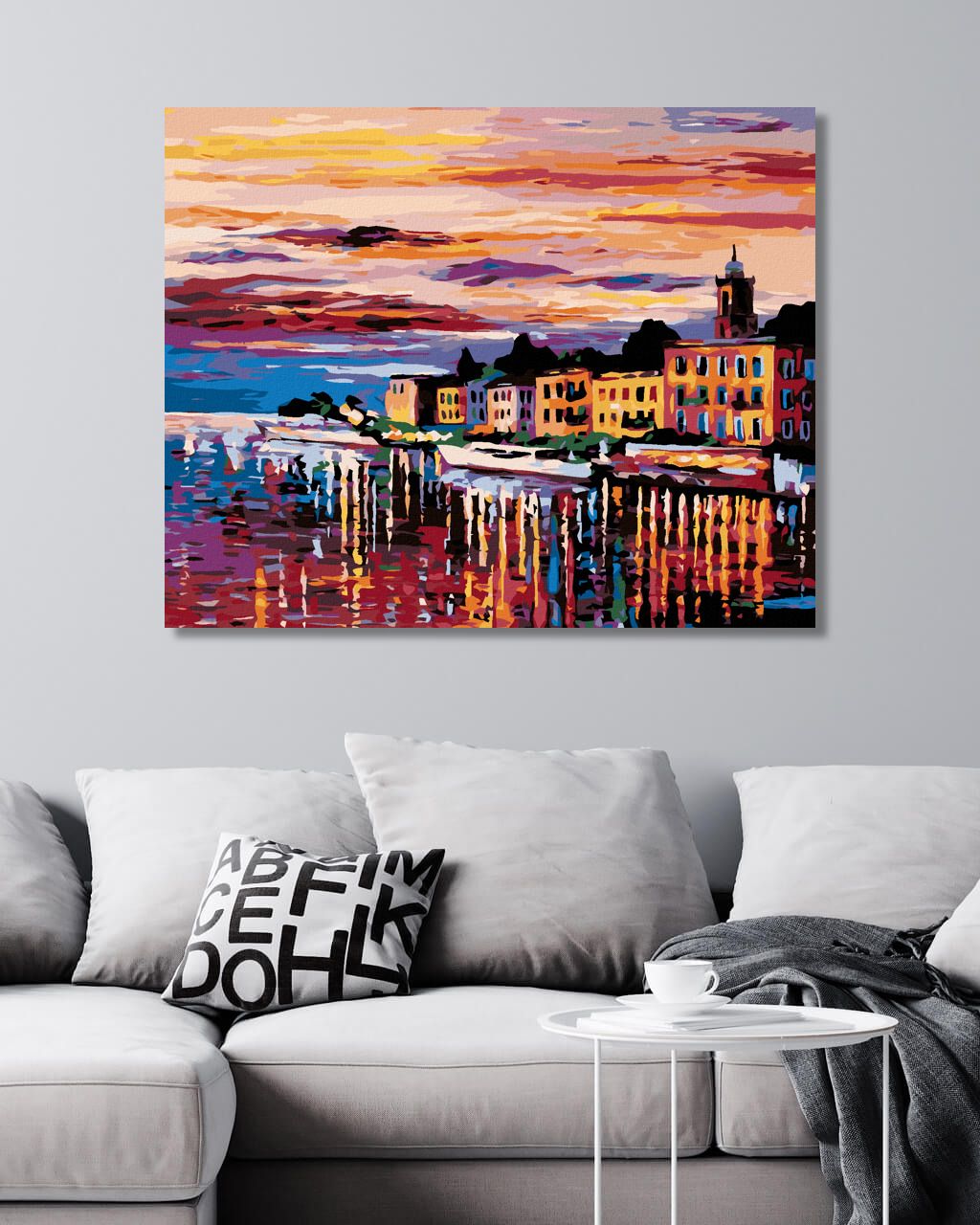 zuty Malování podle čísel - MĚSTO U ŘEKY - Rozměr: 40x50 cm, Rámování: Varianta: vypnuté plátno na rám - obrázek 7