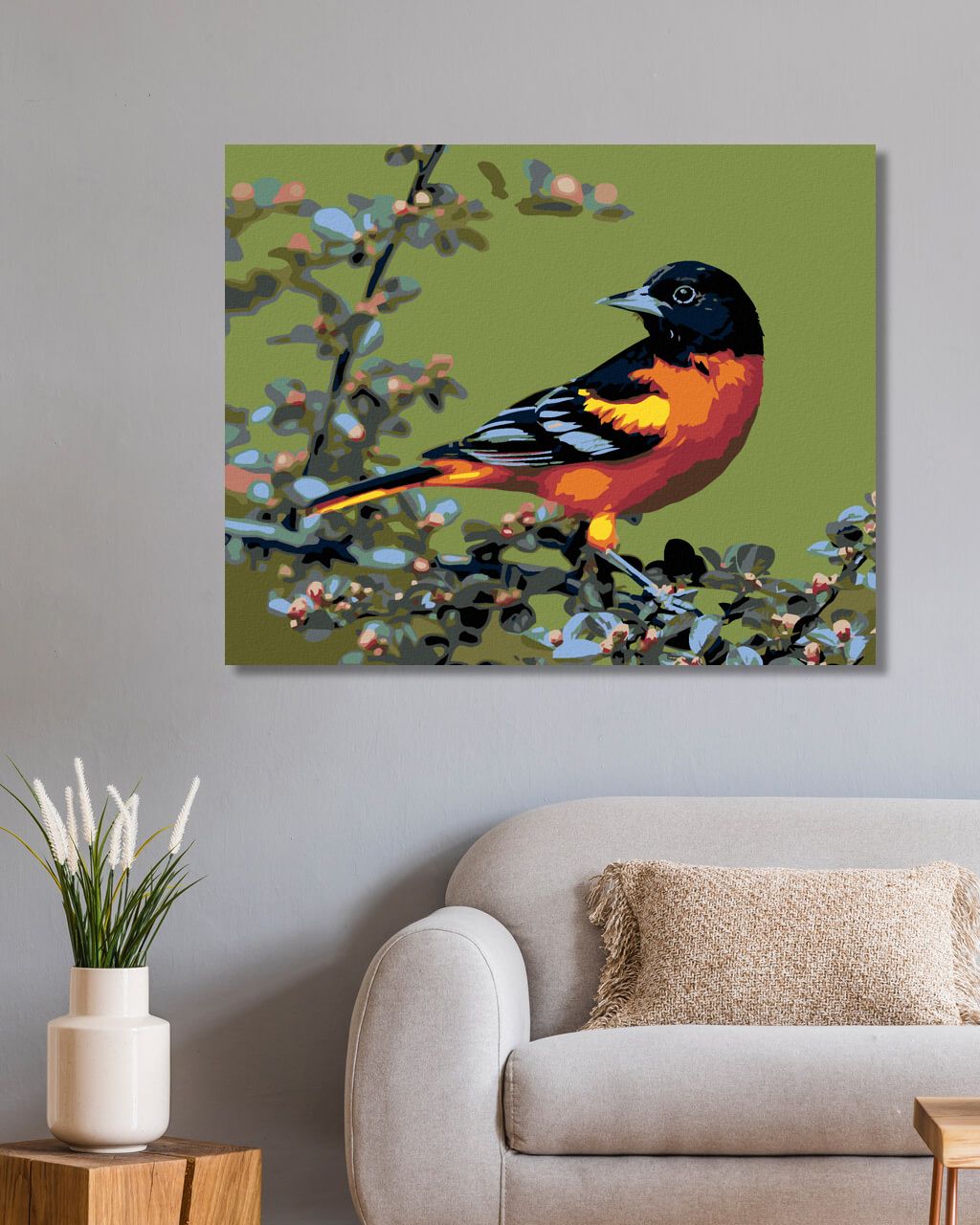 zuty Malování podle čísel - KARDINÁL ČERNOHLAVÝ - Rozměr: 40x50 cm, Rámování: Varianta: bez rámu a bez vypnutí plátna - obrázek 5