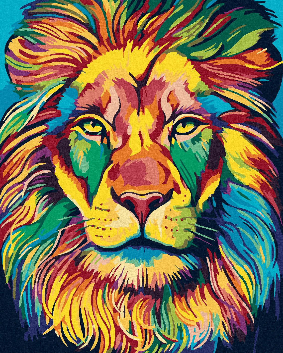 zuty Malování podle čísel - MALOVANÝ LEV - Rozměr: 40x50 cm, Rámování: Varianta: vypnuté plátno na rám - obrázek 1