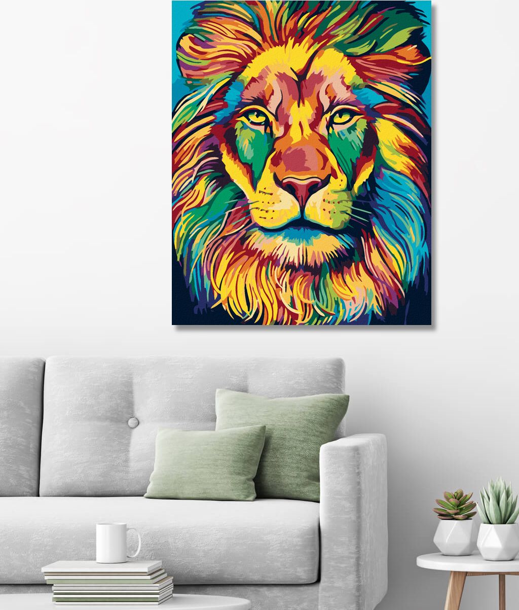 zuty Malování podle čísel - MALOVANÝ LEV - Rozměr: 40x50 cm, Rámování: Varianta: vypnuté plátno na rám - obrázek 5