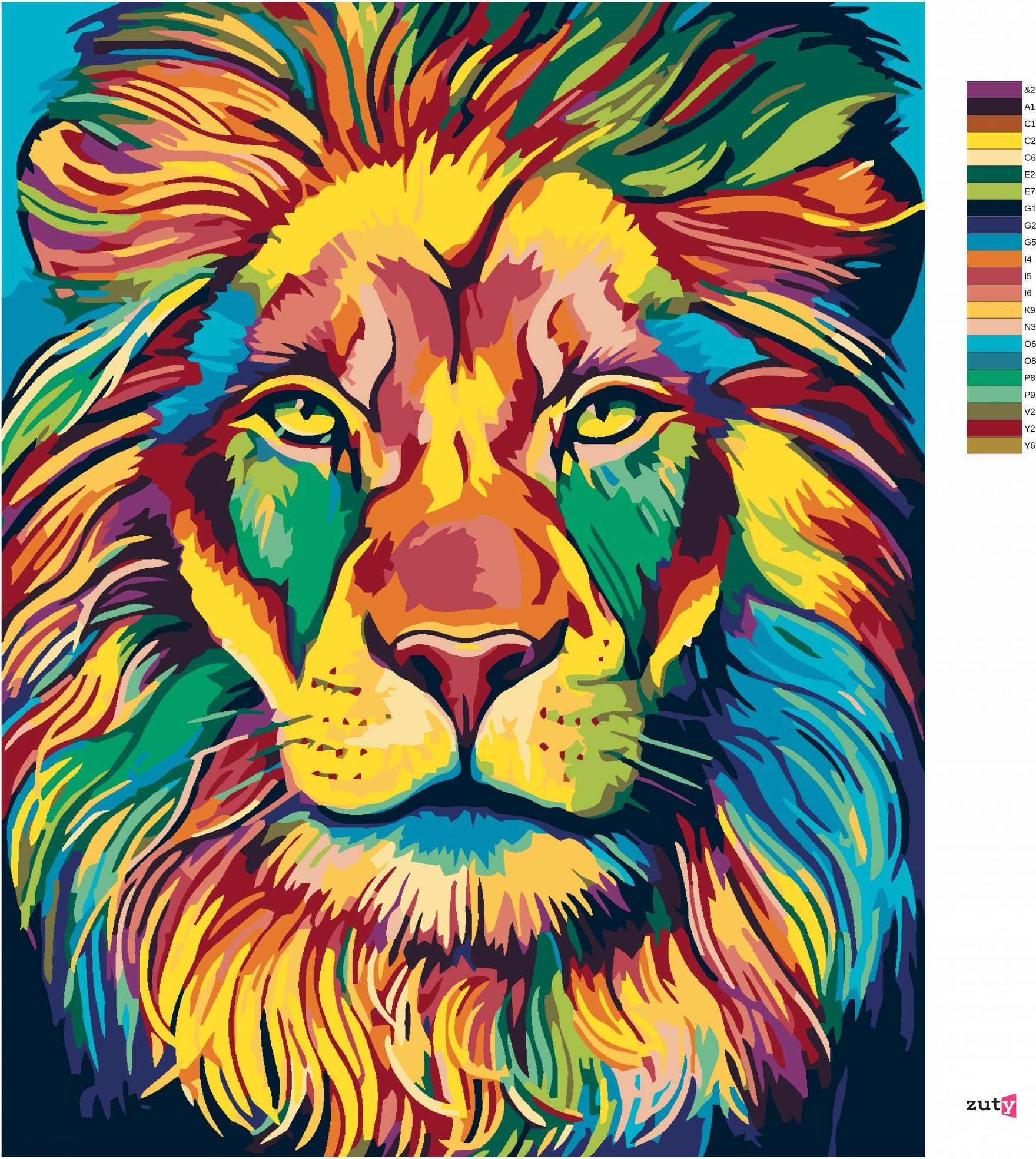 zuty Malování podle čísel - MALOVANÝ LEV - Rozměr: 40x50 cm, Rámování: Varianta: vypnuté plátno na rám - obrázek 7