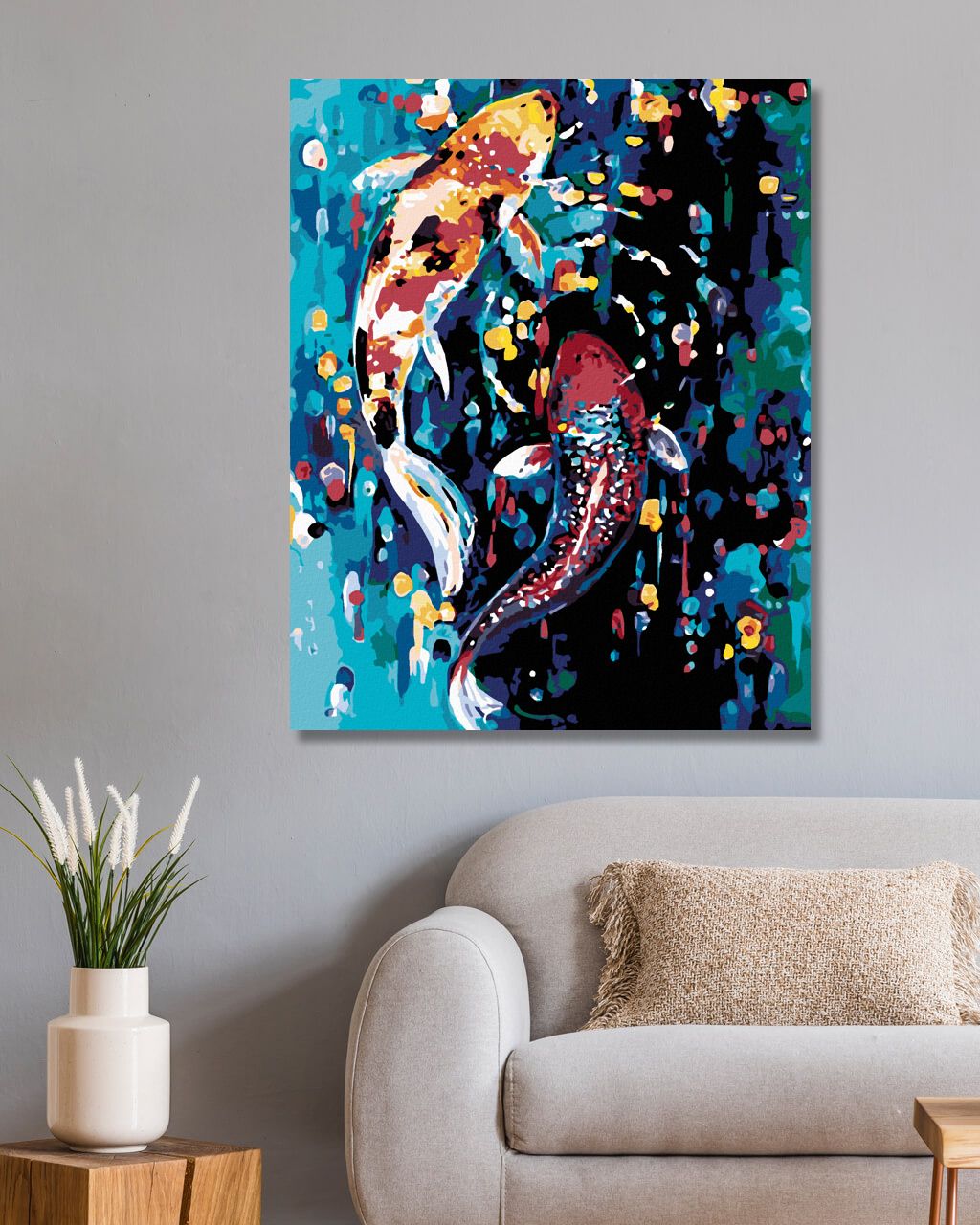 zuty Malování podle čísel - DVĚ BAREVNÉ RYBKY - Rozměr: 40x50 cm, Rámování: Varianta: bez rámu a bez vypnutí plátna - obrázek 9
