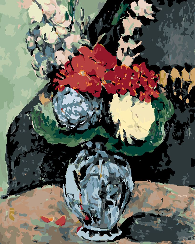 zuty Malování podle čísel - DAHLIE V DELFTSKÉ VÁZE (P. CÉZANNE) - Rozměr: 40x50 cm, Rámování: Varianta: vypnuté plátno na rám - obrázek 10