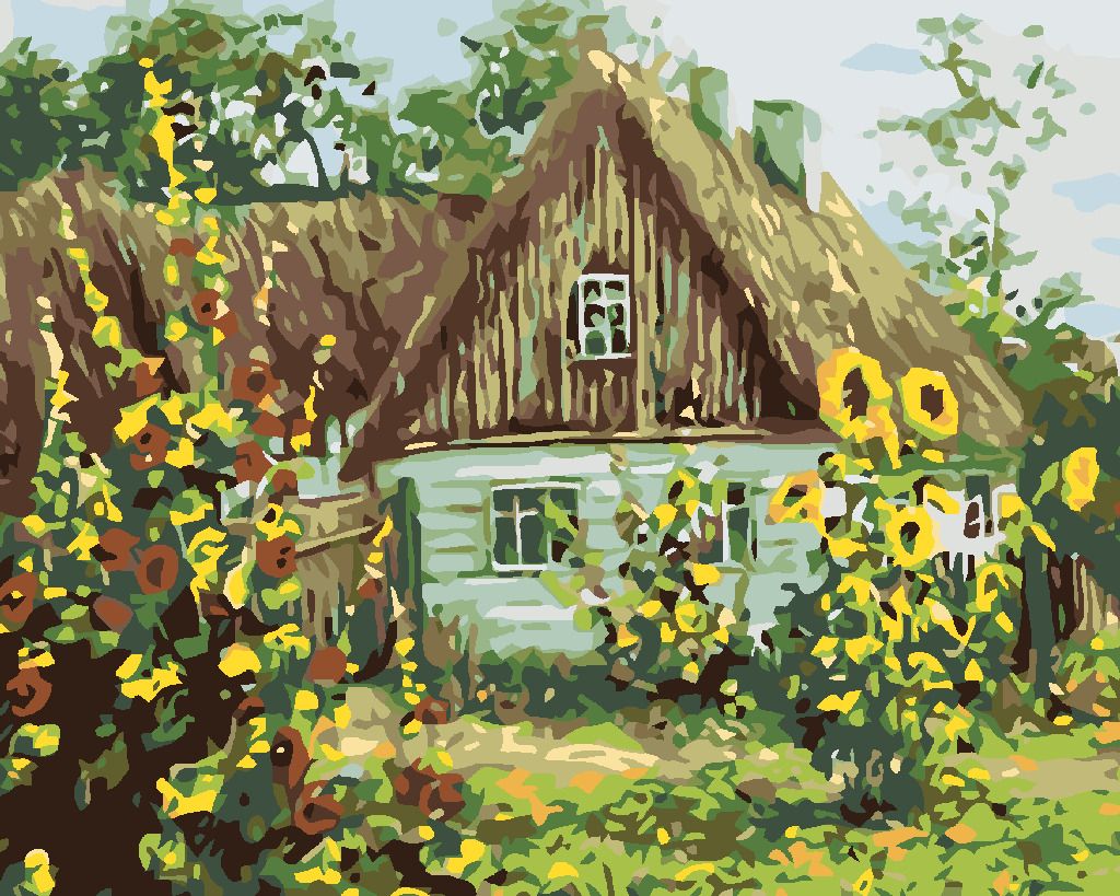 zuty Malování podle čísel - CHALUPA SE ŠINDELOVOU STŘECHOU - Rozměr: 40x50 cm, Rámování: Varianta: vypnuté plátno na rám - obrázek 8