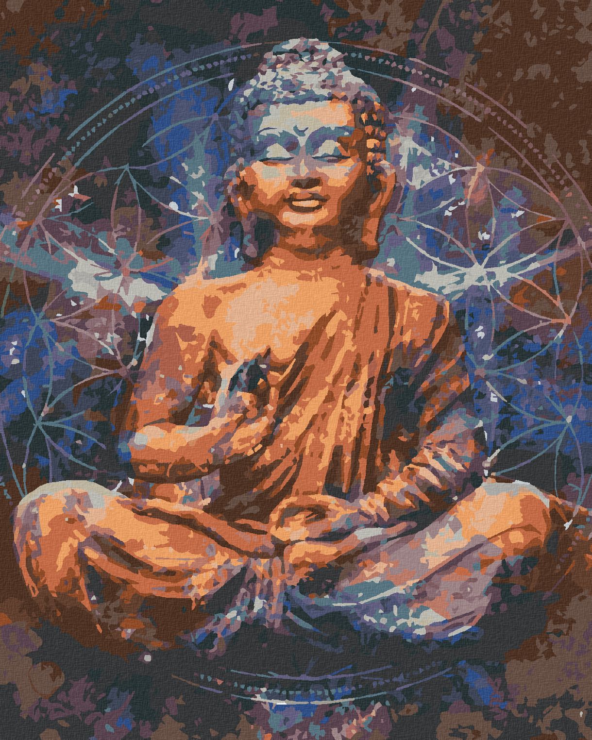 zuty Malování podle čísel - HVĚZDNÝ BUDDHA III - Rozměr: 40x50 cm, Rámování: Varianta: bez rámu a bez vypnutí plátna - obrázek 1
