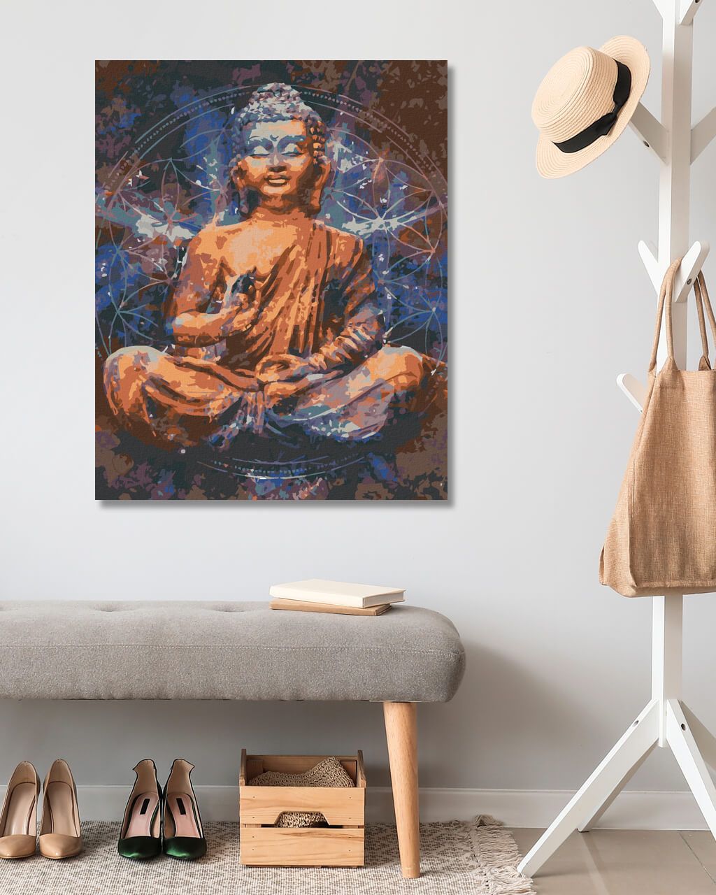 zuty Malování podle čísel - HVĚZDNÝ BUDDHA III - Rozměr: 40x50 cm, Rámování: Varianta: bez rámu a bez vypnutí plátna - obrázek 8