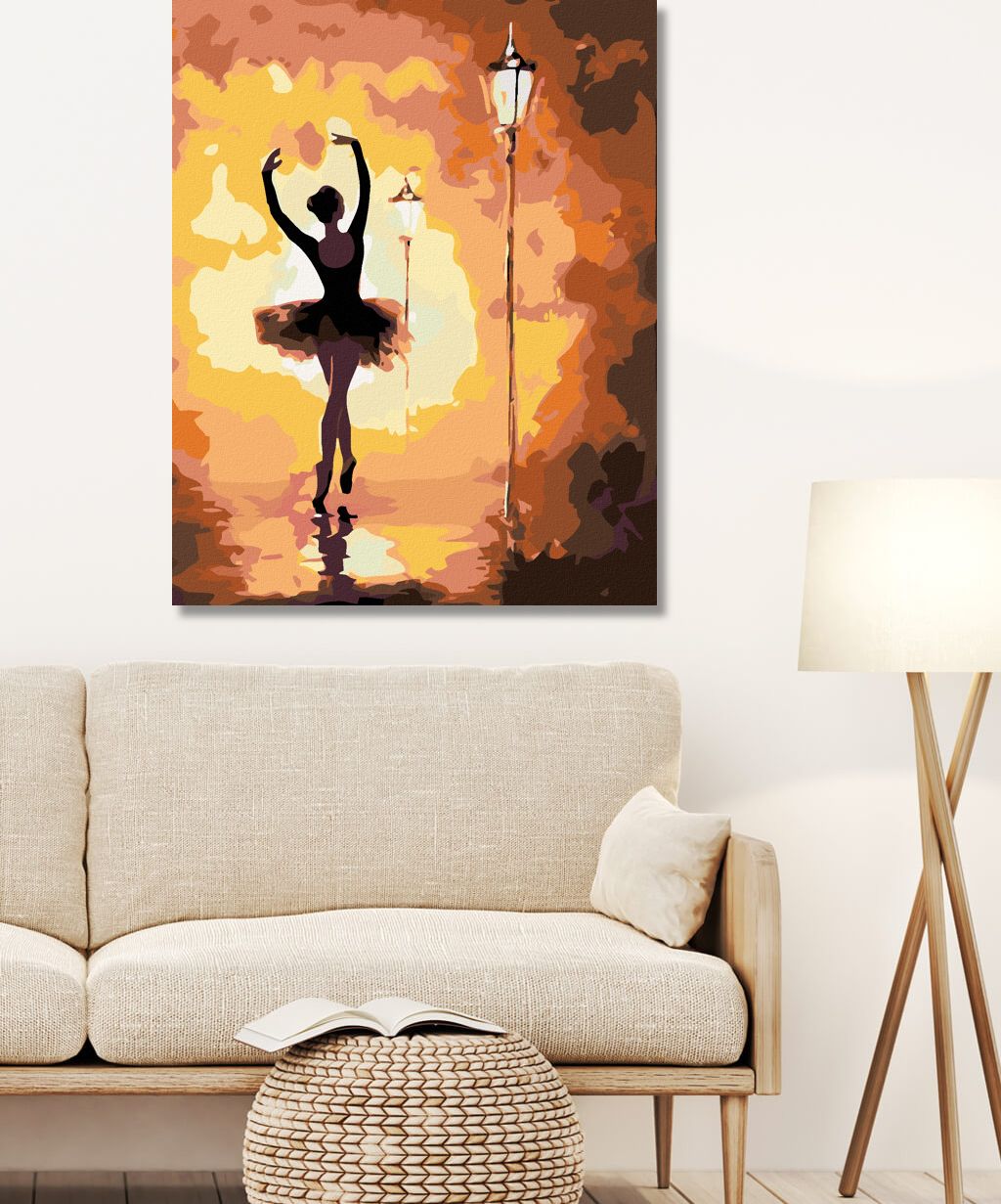 zuty Malování podle čísel - BALETKA V PODZIMNÍCH BARVÁCH - Rozměr: 40x50 cm, Rámování: Varianta: vypnuté plátno na rám - obrázek 6