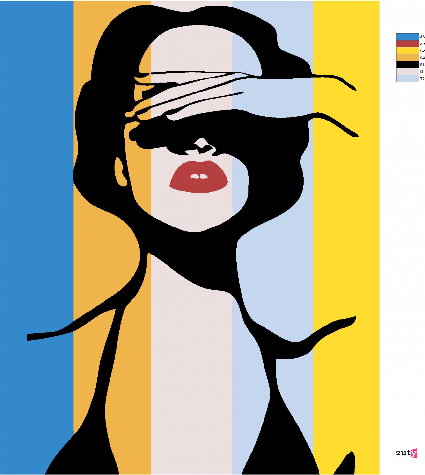 zuty Malování podle čísel - VYHLÍŽEJÍCÍ DÁMA - Rozměr: 40x50 cm, Rámování: Varianta: bez rámu a bez vypnutí plátna - obrázek 7
