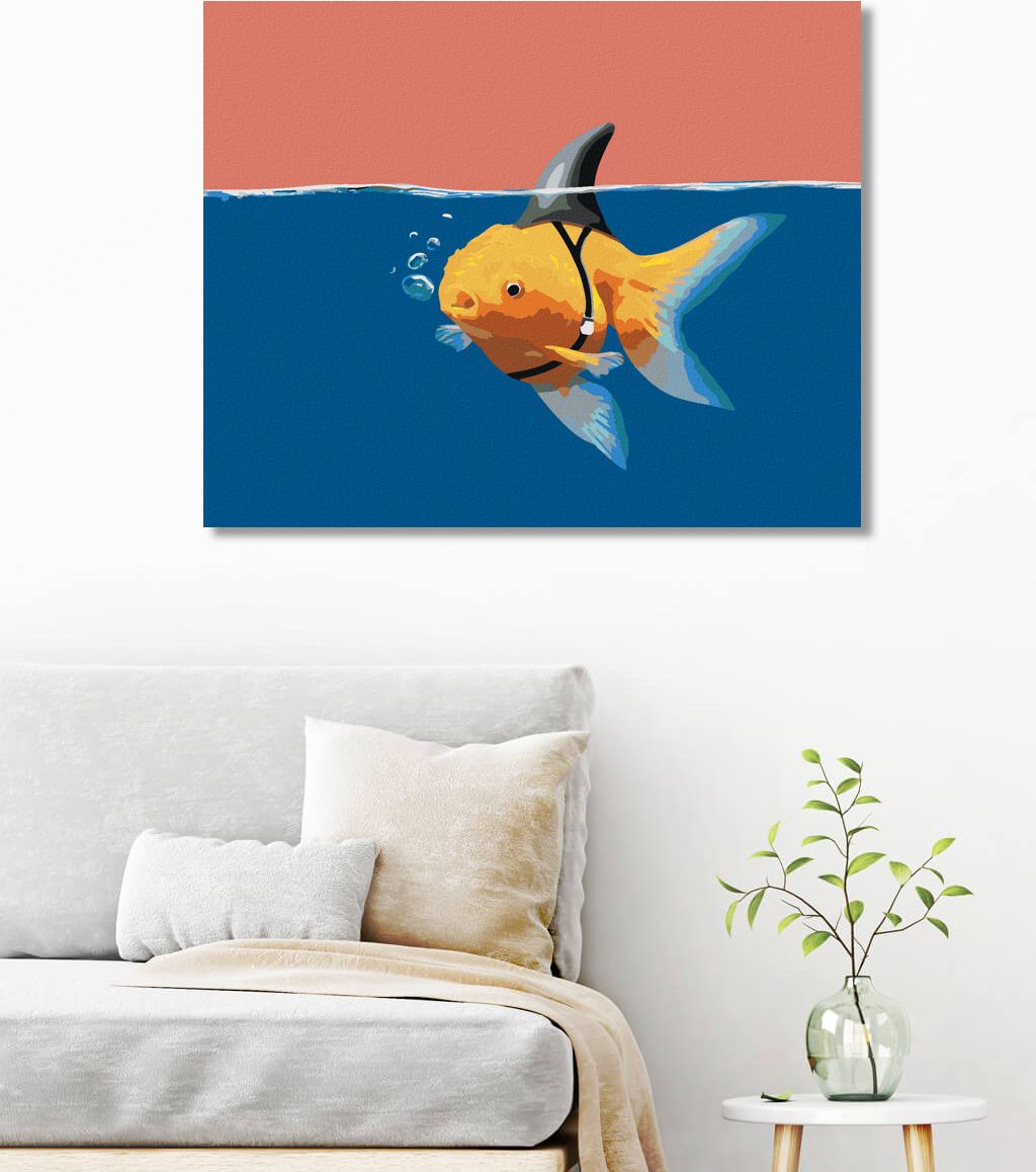 zuty Malování podle čísel - ZLATÁ RYBKA NEBO ŽRALOK - Rozměr: 40x50 cm, Rámování: Varianta: vypnuté plátno na rám - obrázek 10