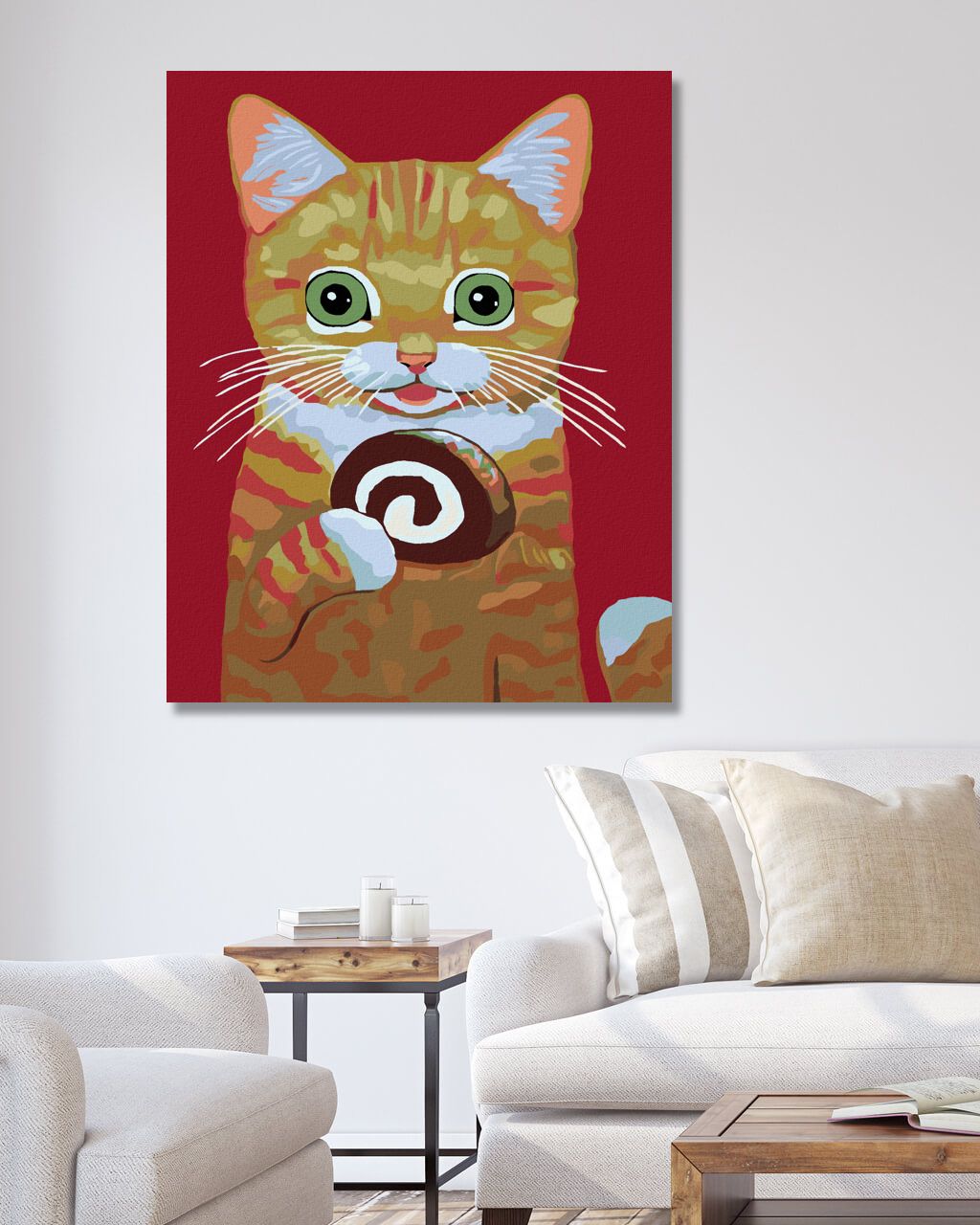 zuty Malování podle čísel - KOČKA S ROLÁDOU - Rozměr: 40x50 cm, Rámování: Varianta: vypnuté plátno na rám - obrázek 10