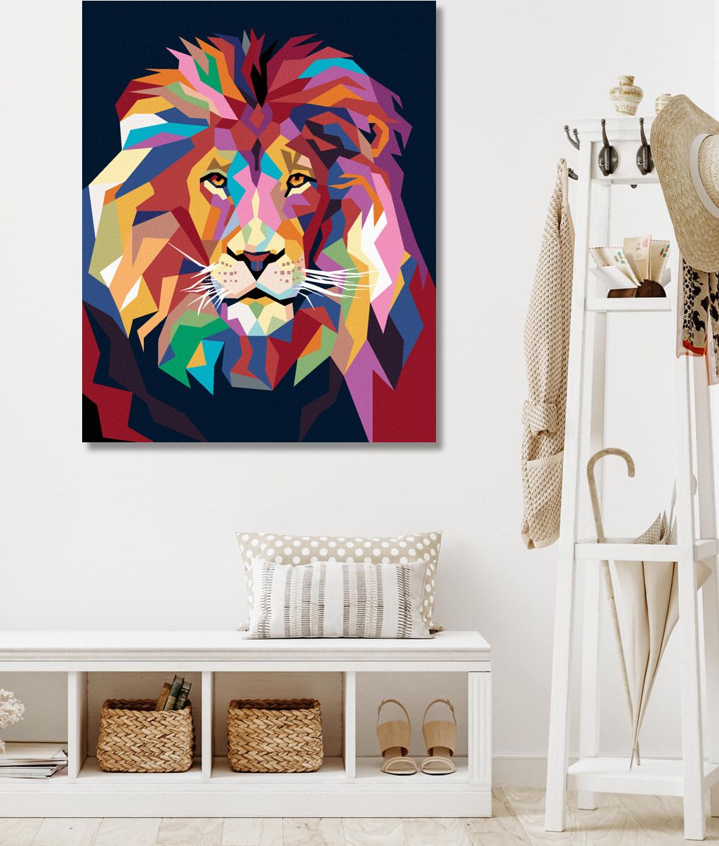 zuty Malování podle čísel - BAREVNÝ LEV PORTRÉT II - Rozměr: 40x50 cm, Rámování: Varianta: bez rámu a bez vypnutí plátna - obrázek 2