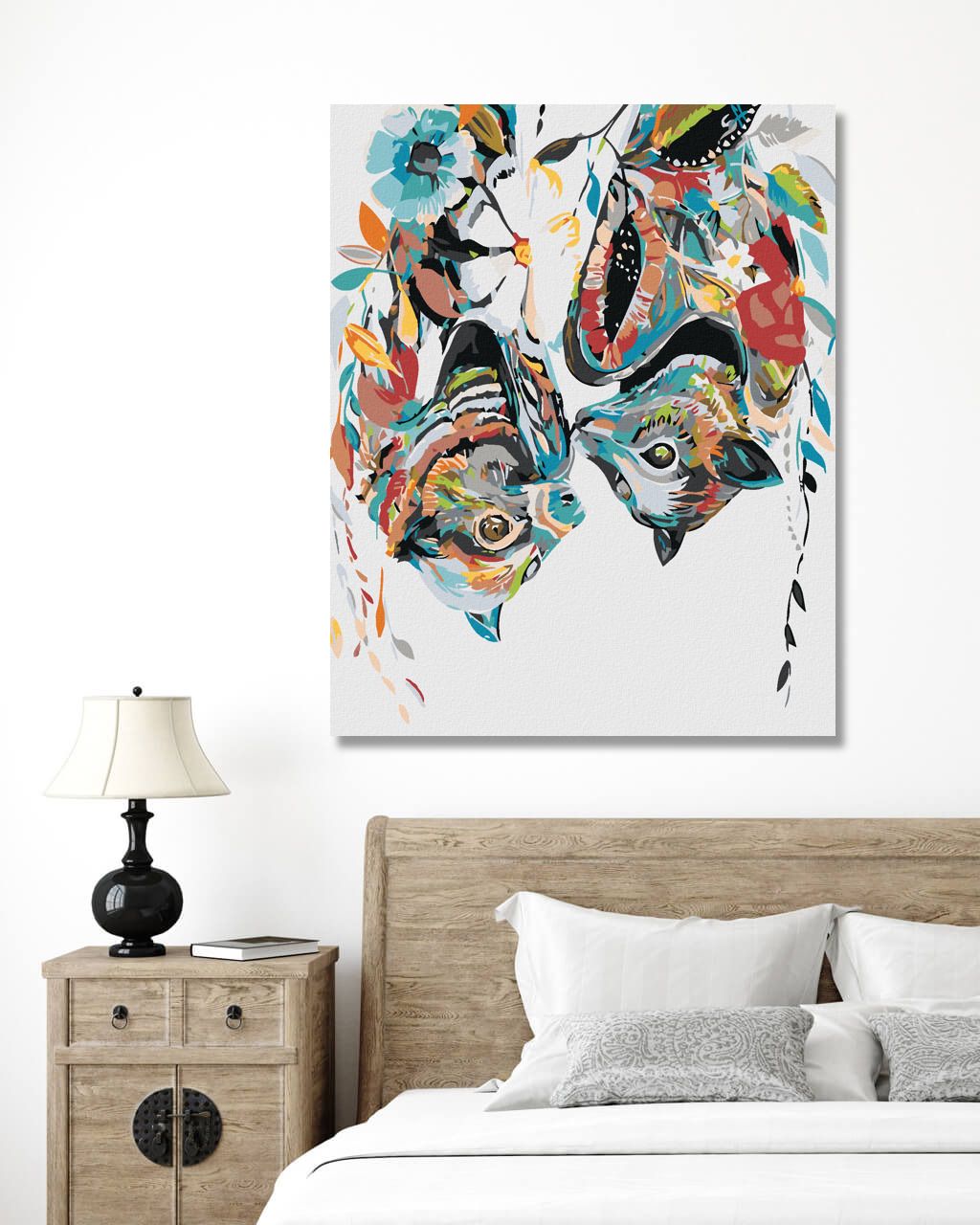 zuty Malování podle čísel - KVĚTINOVÍ NETOPÝŘI - Rozměr: 40x50 cm, Rámování: Varianta: bez rámu a bez vypnutí plátna - obrázek 6