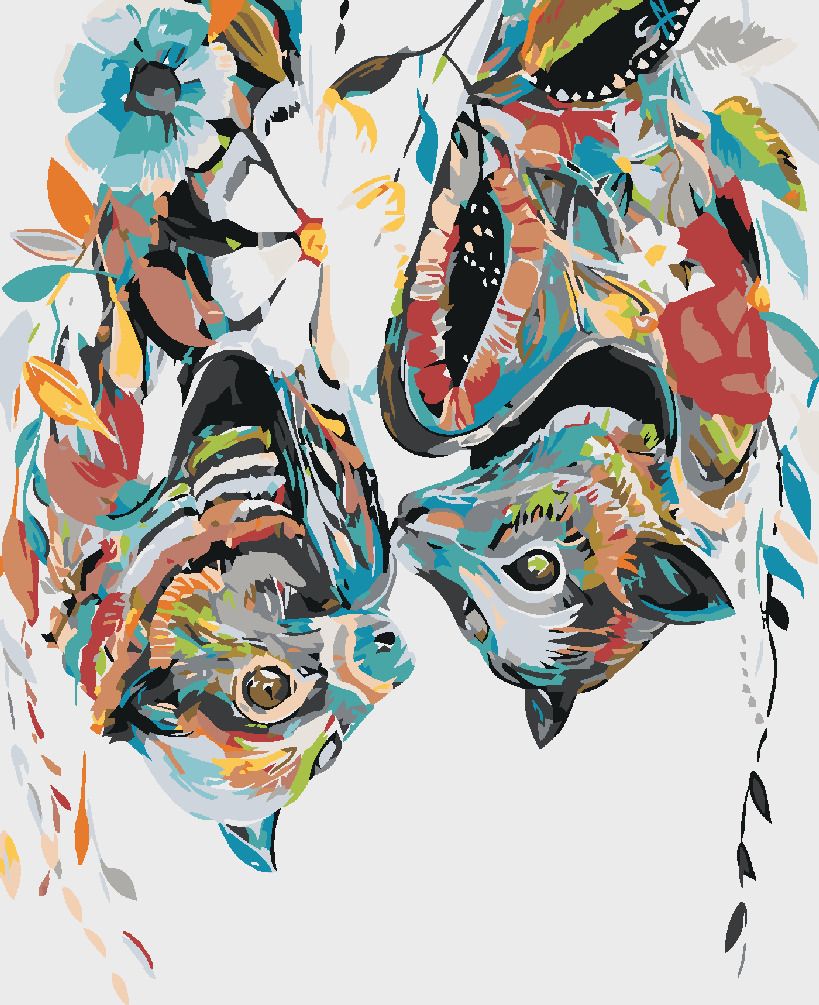 zuty Malování podle čísel - KVĚTINOVÍ NETOPÝŘI - Rozměr: 40x50 cm, Rámování: Varianta: bez rámu a bez vypnutí plátna - obrázek 7