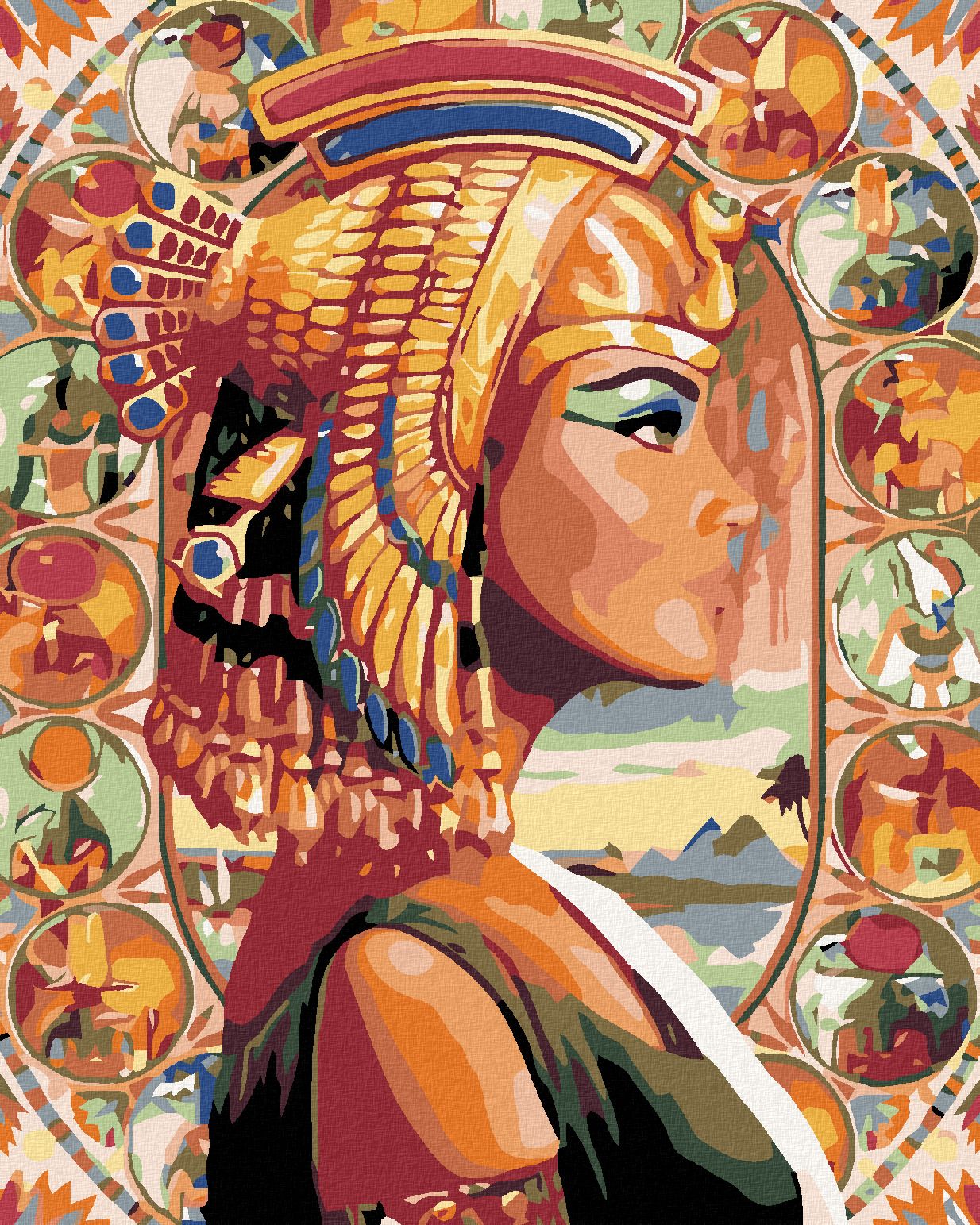zuty Malování podle čísel - KRÁLOVNA EGYPTA - Rozměr: 40x50 cm, Rámování: Varianta: vypnuté plátno na rám - obrázek 1