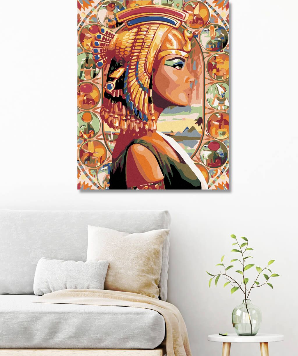 zuty Malování podle čísel - KRÁLOVNA EGYPTA - Rozměr: 40x50 cm, Rámování: Varianta: vypnuté plátno na rám - obrázek 5